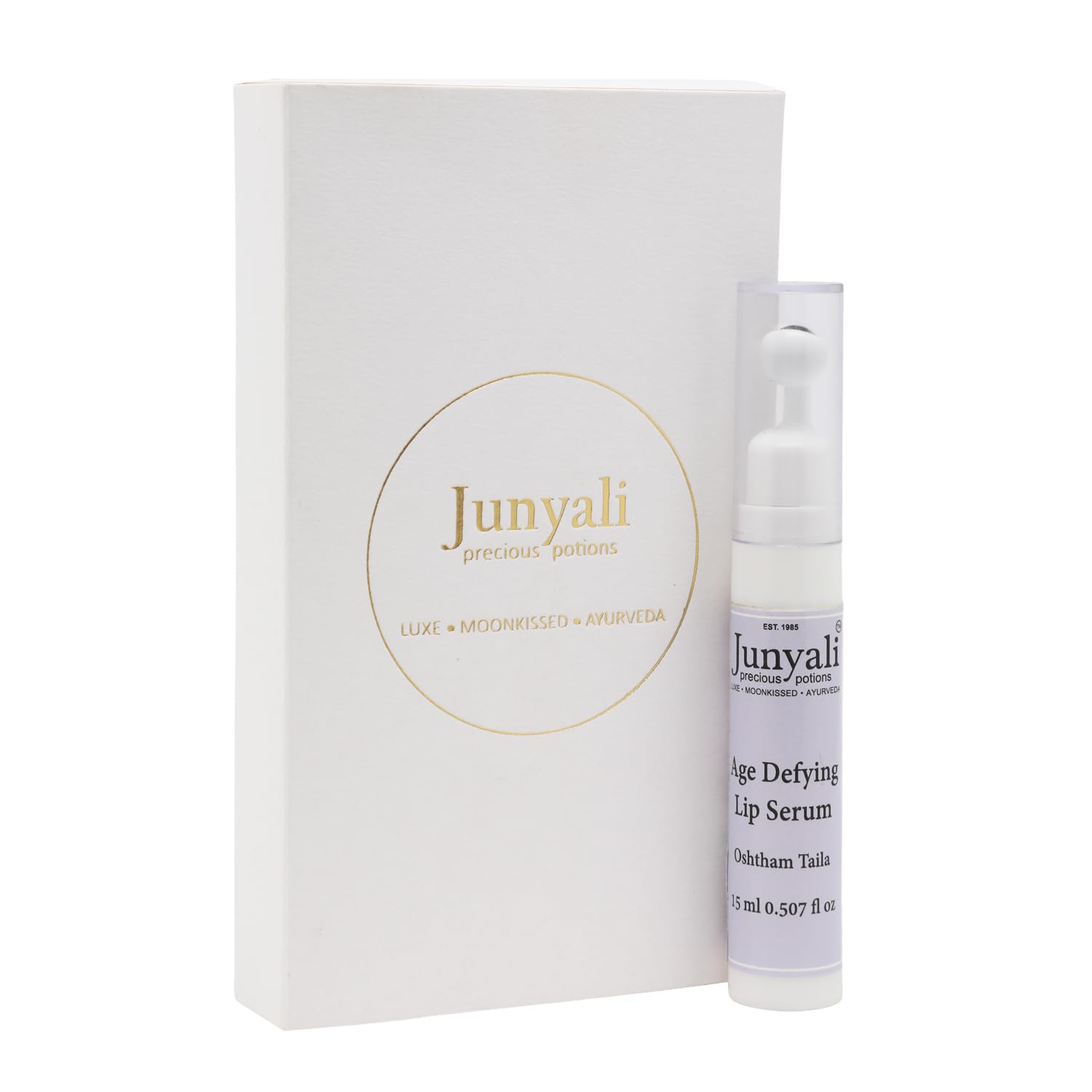 Junyali Oshtam Taila Age-defying Lip Oil Serum - (15ml) Hydrating & Nourishing Lip Care for Dry & Chapped Lips with Peppermint, Geranium, Jojoba, Almond & Grapeseed Oils - Organic, Paraben Free 1