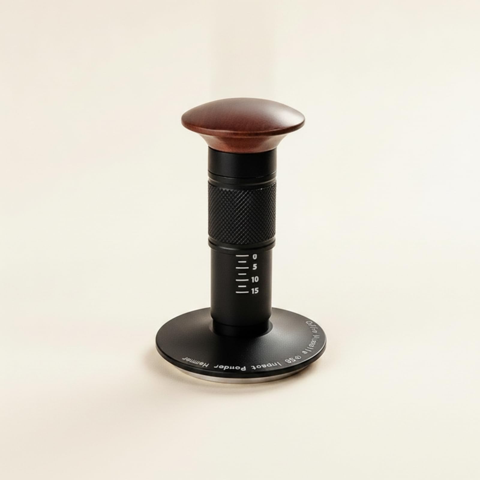 Coffee Tamper de Presión Regulable Diseño Ergonómico Base Circular y Cuerpo en Madera Adecuado para Uso Doméstico y Cafeterías, 58mm