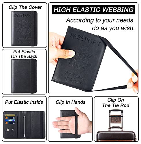 Image of Passport Holder for Travel Essentials, Passport Cover, Rfid Blocking Wallet | Travel Wallet, Leather, Passport Case, Travel Accessories, Vacation Luggage Must Haves, for Men Women