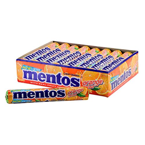 Image of Mentos, Orange Flavour, Chewy Candy Stick Pack, 655.2 g - Pack of 18