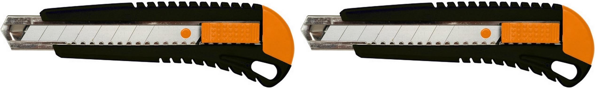 Fiskars Cuttermesser mit Metallführung, 18 mm, Orange/Schwarz, 1003749 (Packung mit 2)