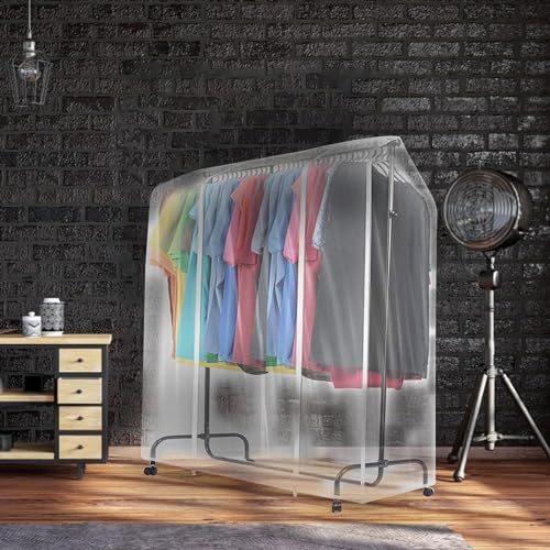 Funda para perchero, impermeable y antihumedad, para chaquetas, abrigos y trajes, ideal para almacenamiento de armario, 180 x 50 x 150 cm