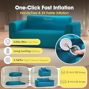   Inflatable-Couch-Self-Inflatable-Sofa-Air-Couch-with-Built-in-Air-Pump-Rechargeable-4kPa-High-Pressure-Durable-Blow-up-Couch-Camping-Couch-for-Picnic-Beach-Home-Loveseat