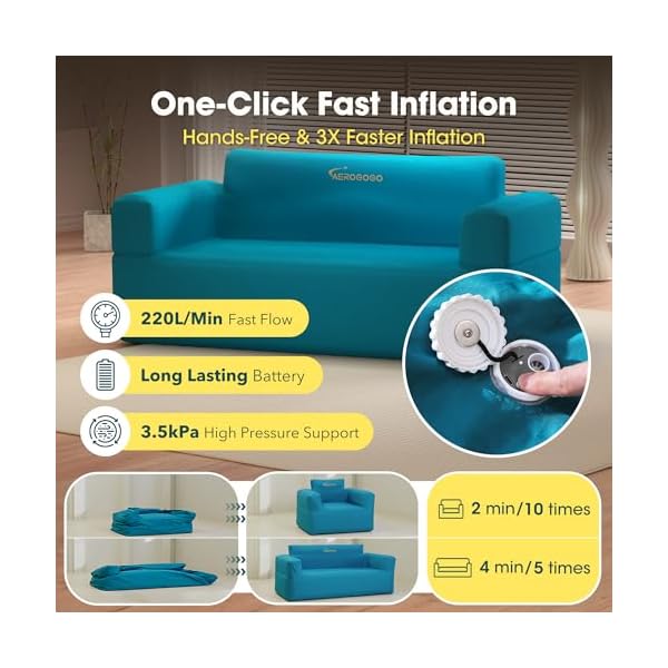   Inflatable-Couch-Self-Inflatable-Sofa-Air-Couch-with-Built-in-Air-Pump-Rechargeable-4kPa-High-Pressure-Durable-Blow-up-Couch-Camping-Couch-for-Picnic-Beach-Home-Loveseat