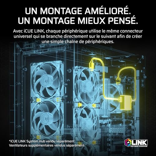 CORSAIR iCUE Link Titan 280 RX RGB Refroidisseur Liquide pour CPU – 280mm AIO – 2X RX140 Ventilateurs RGB Inclus – Convient à Intel LGA 1851/1700, AMD AM5/AM4 – Hub du Système iCUE Link Inclus – Noir