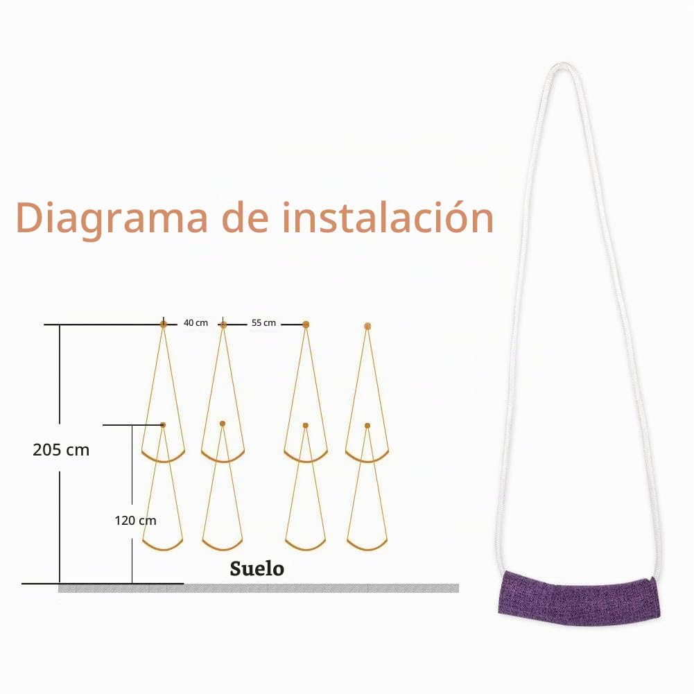 Cuerda de pared de entrenamiento auxiliar de yoga, nueva cuerda de pared de entrenamiento auxiliar de yoga duradera 17mm Accesorio de herramienta Accesorio deportivo Bolsa de cuerda Correas de brazo p
