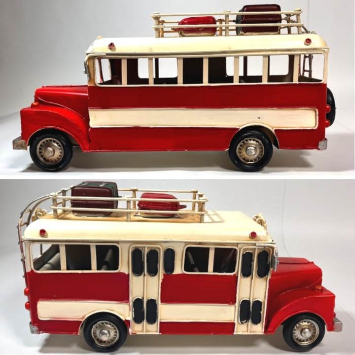 Amazon.co.jp: ブリキ クラシックバス 赤 コレクション おもちゃ