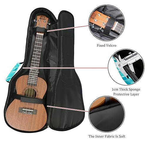 JRHEJTHH Durable Ukulele Bag Water Resistent Ukulele Case with Adjustable Shoulders for 21 23 24 inch Thick Padding Abstract Art Colorful - Les Beatles, Paul McCartney, John Lennon, RIngo Starr, George Harrison JRHEJTHH Durable Ukulele Bag Water Resistent Ukulele Case with Adjustable Shoulders for 21 23 24 inch Thick Padding Abstract Art Colorful – Image 3