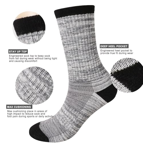 Image of EnerWear 4 Pack Women's Merino Wool Outdoor Hiking Trail Crew Sock