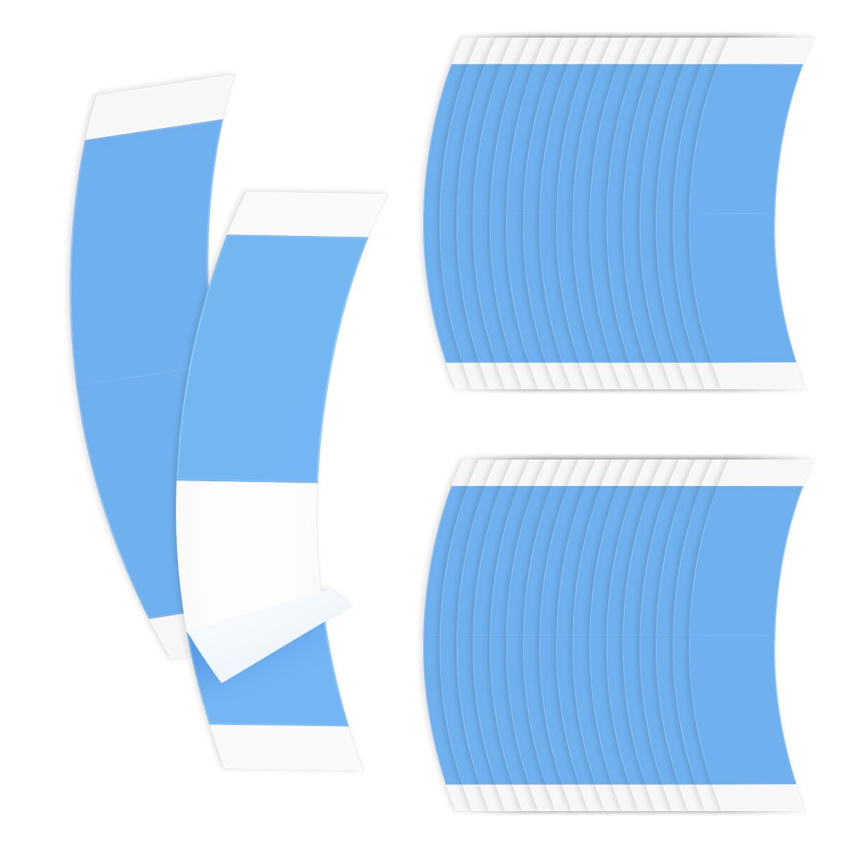 36pcs Blue Wig Tapes for Lace Wigs, Double Sided Waterproof Invisible Adhesive Tape Strips for Toupee Tape Wigs Lace Front Wig Tape
