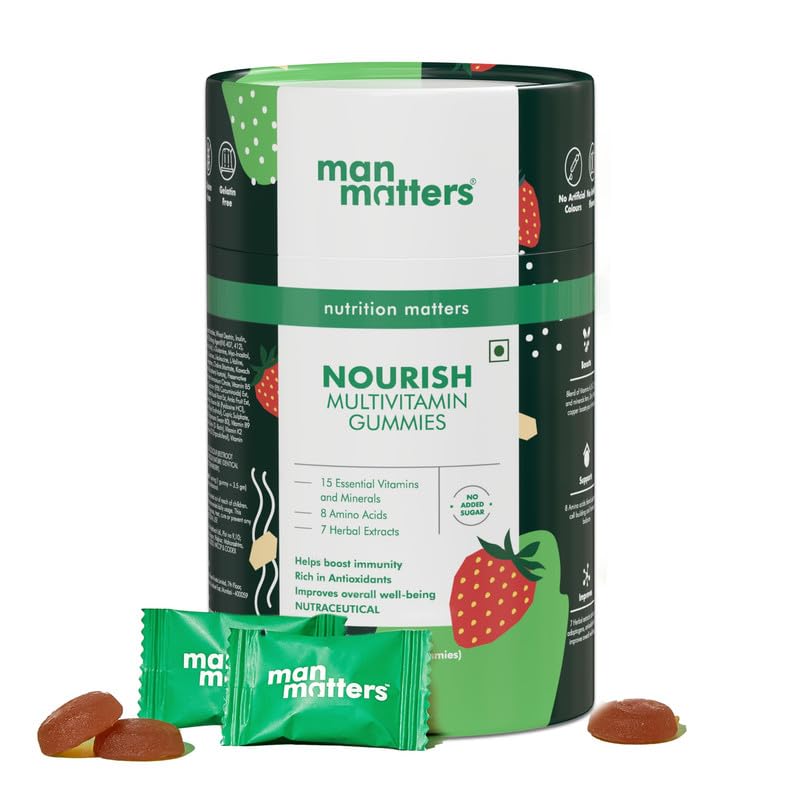 Man Matters Multivitamin Gummies | Daily Essential Multivitamin for Men | With 15 Vitamins & Minerals, 8 Amino Acids, 7 Herbal Extract & Prebiotics | Enhances Immunity & Overall Well Being | 60N (B09DQ7WQP6) Amazon Price History, Amazon Price Tracker