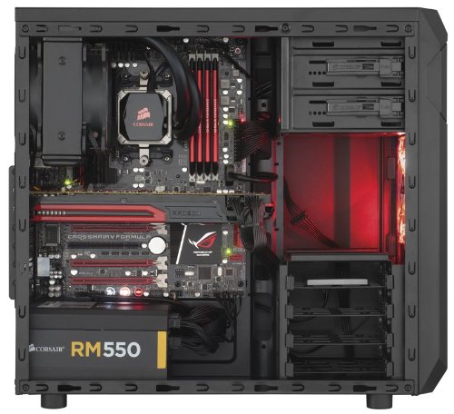 Corsair Carbide SPEC-01 Case da Gaming, Mid-Tower ATX, Finestra Laterale, Nero avec LED Rosso