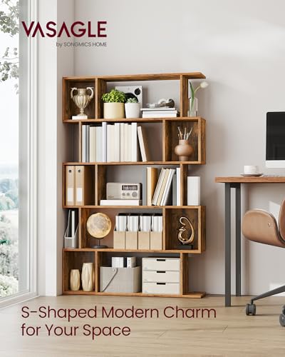 VASAGLE 5-Tier Bookcase, Open Storage, 35.4 x 9.4 x 62.6 Inches - Image 3