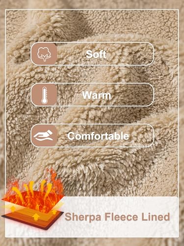 MAGCOMSEN Men's Sherpa Lined Sweatshirts Fleece Pullover Basic Tops Warm Crewneck Winter Sweatshirt4