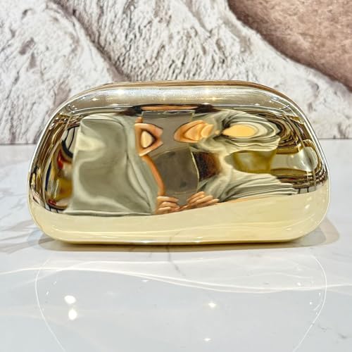 Image of Acrylic Clutch Purse for Women Classic Round Acrylic Evening Handbag Vintage Metal Handlebars Bag for Wedding Party Prom
