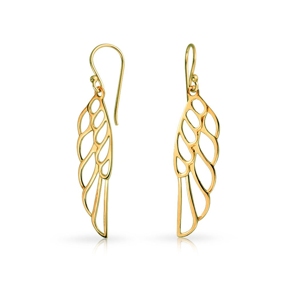 Religiosos Colgante Pendiente De Pluma De Ala De Ángel Mujer Adolescente Plata Esterlina 925 Cable Francés Más Colores