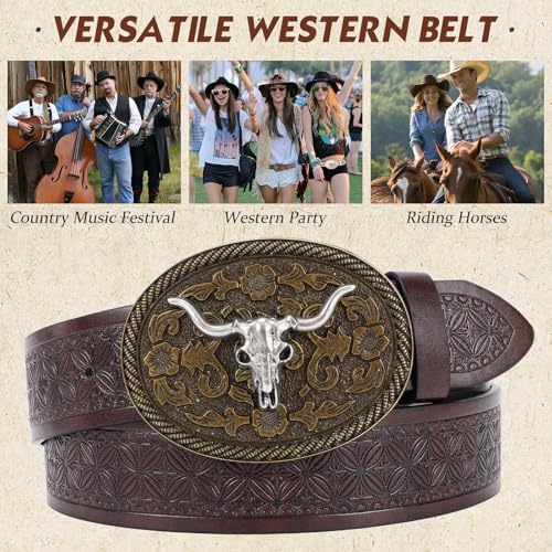 Image of BELTROAD Western Belts for Men Women 1.5 inch Vintage Country Belt for Jeans