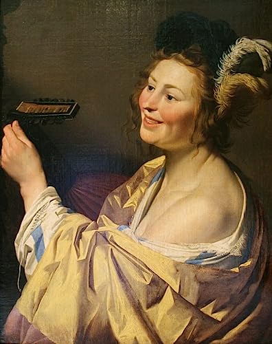 Peinture sur toile Joueur de luth Gerrit Van Honthorst pour habiller un mur vide 60x90cm