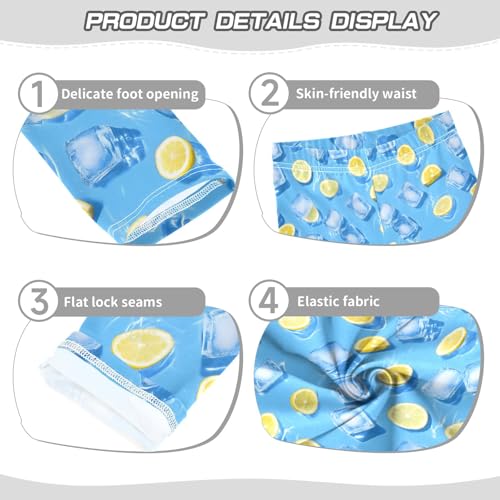 senya Girls Printed Leggings Yoga Pants 3D Ice Cubes Lemon Slices Pattern for Kids in 4t to 10 Years, 4T3