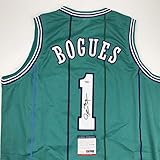 Autographed/Signed Muggsy Bogues Charlotte Teal Basketball Jersey PSA/DNA COA