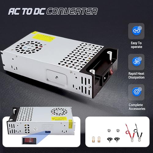 Image of AC to DC 12V 30A 360W Power Supply, Silver, 1 Item, Switching Universal Regulated Converter, AC 110V 220V to DC 12V, SMPS Transformer Driver Adapter for LED Strip Light, CCTV Camera, RV