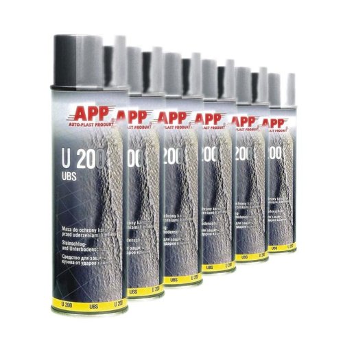 APP U 200 UBS SPRAY 6 X 500 ml Überlackierbar Unterbodenschutz grau 050205/6