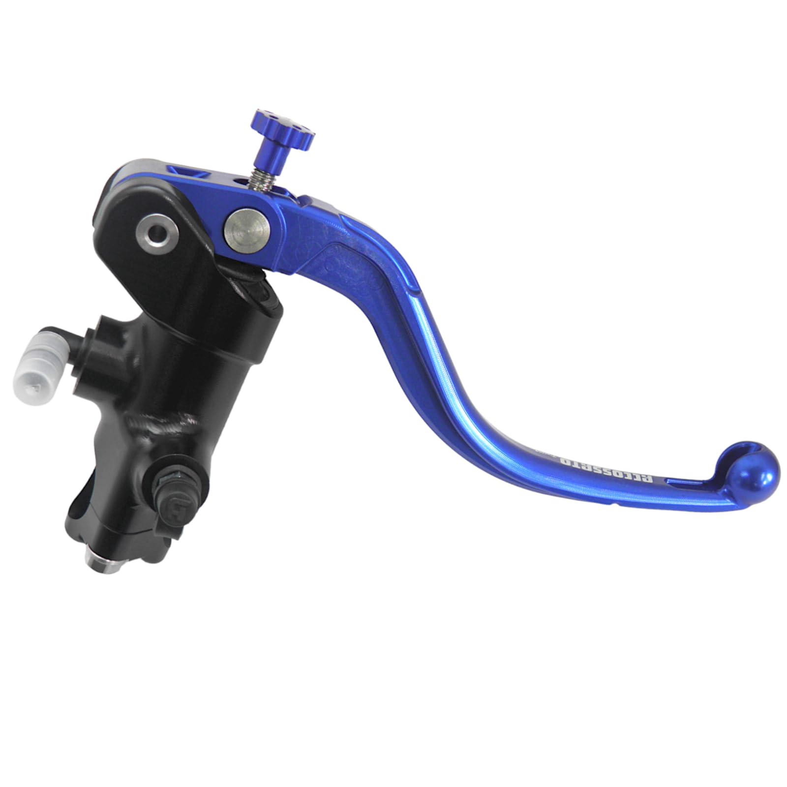 Pompa Freno - Lavorata CNC - 16x18 Con Corpo Pompa Anodizzato, Leva Fissa Corta Blu (Pomello+Leva) per KTM TC (CC 300) 2T 2023-2025