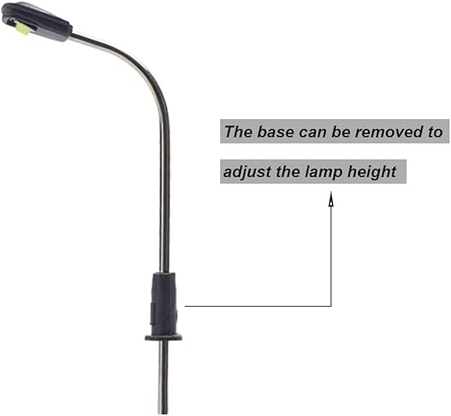Miniatura 5 de LQS05 10 unids modelo tren ferrocarril lámpara poste 1.4 in o 1.42 pulgadas luz de calle brillante blanco frío N Z escala LED nuevo
