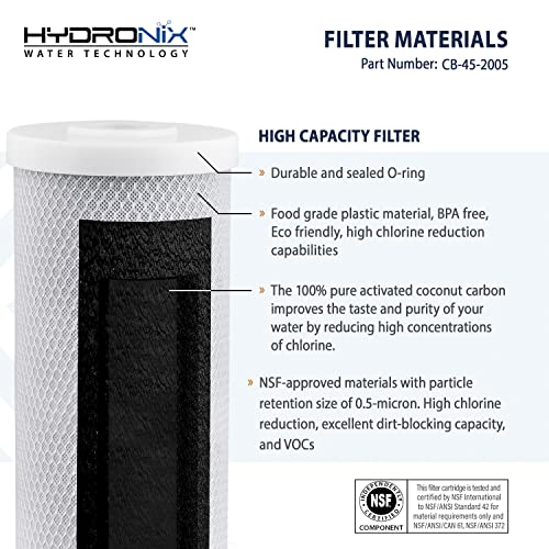 FiltersFast FF20CB-5 Replacement For Hydronix CB-45-2005 20x4.5 Carbon Filter