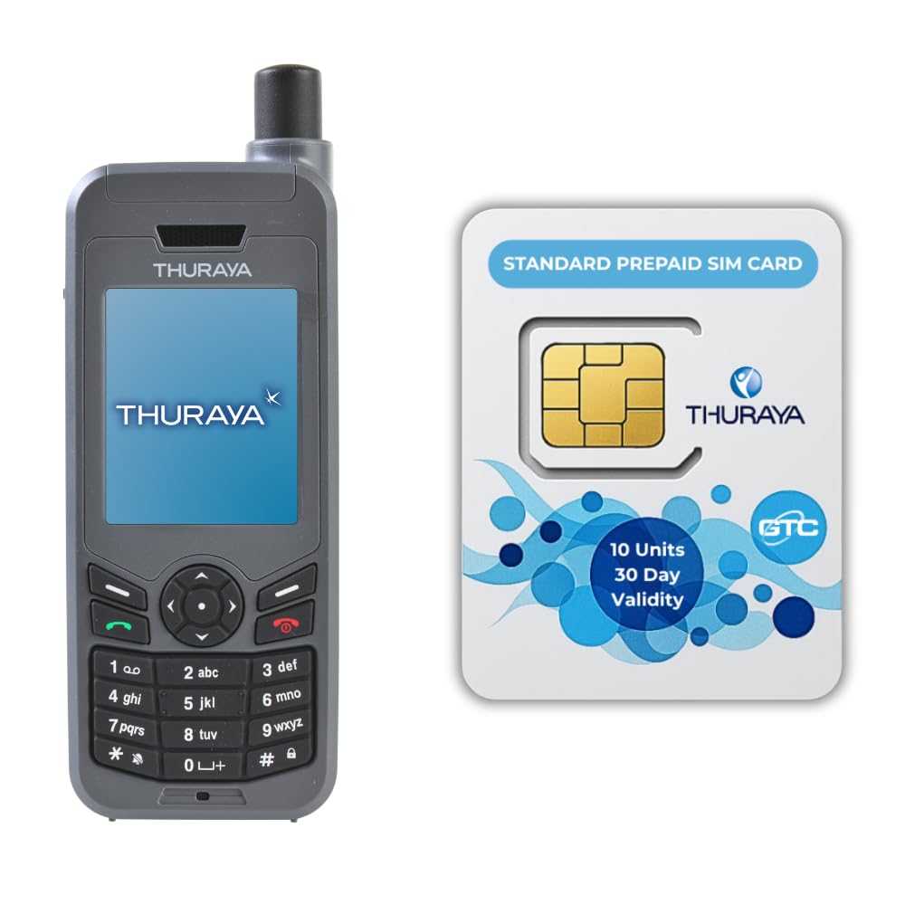 OSAT Thuraya XT-LITE Satellite Phone + 10-Unit Standard Prepaid SIM | 30-Day Validity | Voice & SMS Coverage for Remote & Emergency Communication
