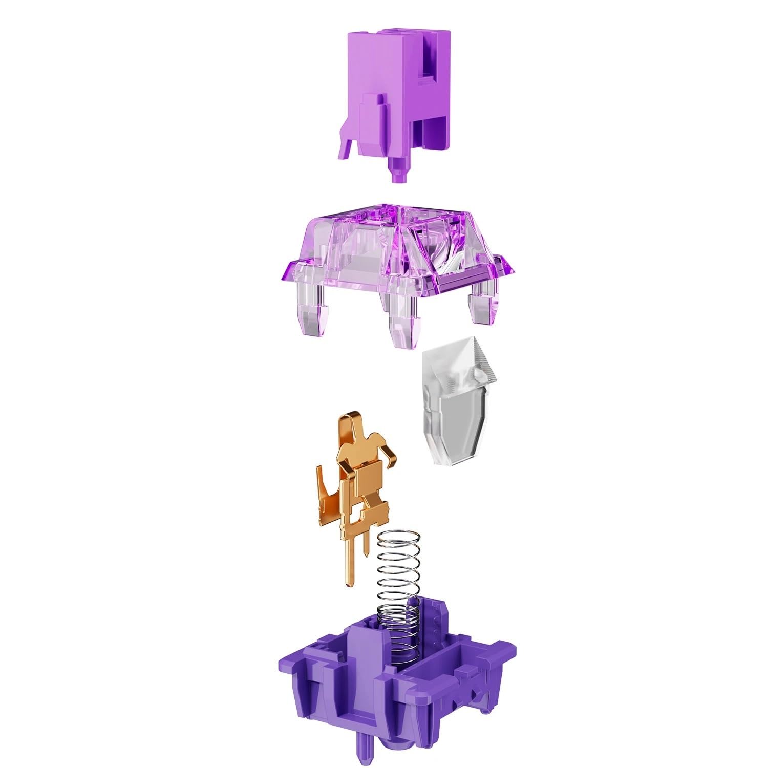 MMD Lavender Purple Pro przełącznik, wstępnie nasmarowany, 5-pinowy dyfuzor LED, przełącznik dotykowy do niestandardowej klawiatury mechanicznej, 90 szt