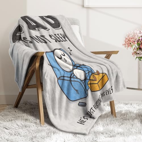 Funny Birthday Gift for Dad Husband, Dad is Not Sleeping Blanket - Image 3