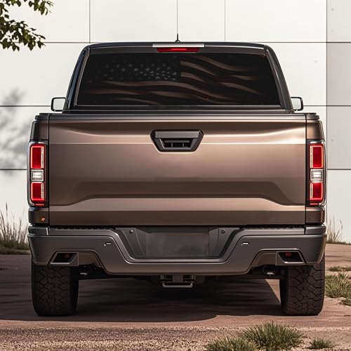 Image of Rear Window Decals for Trucks - 65x17.3 in Back Window American Flag Decals Fit Most Pickup Trucks SUV, Vinyl Back Window Decal Truck Rear Window Graphics for Personalized