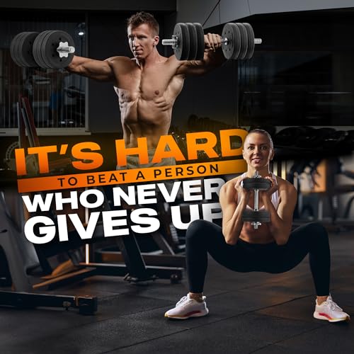 Image of Yes4All Threaded Dumbbell Handles, Adjustable Dumbbell Bar Pair, 14 /16 /18 /24-Inch Sizes, Fits 1 inch or 1.15 inch Plates, Non-Slip Grip, Secure Star-Lock Collars