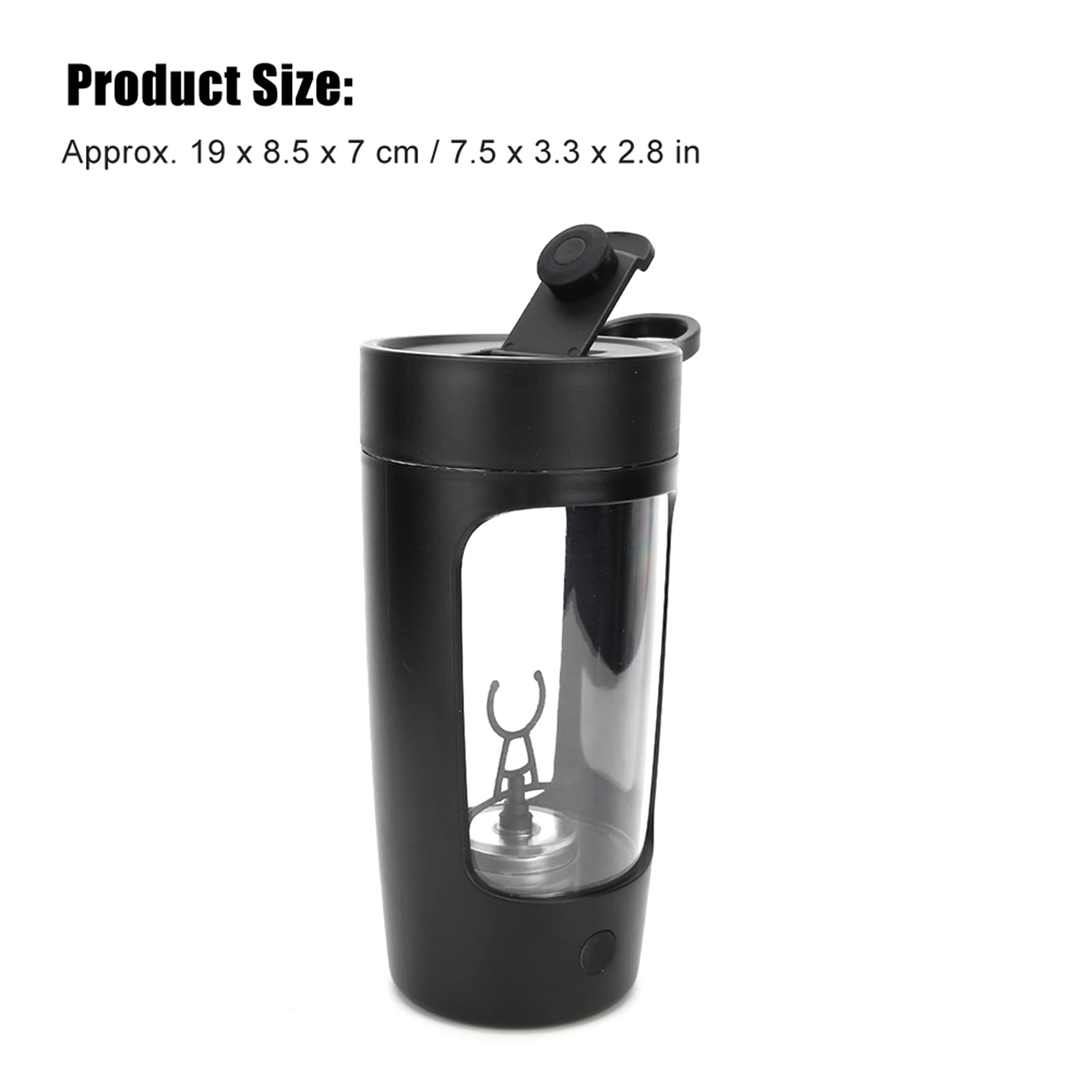 FLEXMAN Bouteille Shaker Électrique, Chargeur USB 650 ml, Mélangeur de Protéines Portable, Tasse de Mixage Pratique Polyvalente pour la Cuisine à la Maison, les Jus, le Lait (Noire)