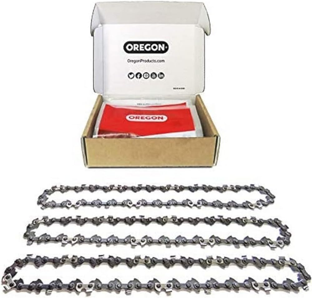 Oregon 603349 Piła Łańcuchowa, 2400 W, Wielokolorowy, 53 x 27.7 x 25.4 cm; 7.21 kg, 1 Sztuka & Oregon Łańcuch łańcuchowy S40 AdvanceCut 3-Pack dla 10-calowy pręt