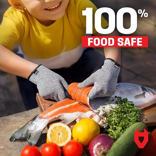 NoCry Gants résistants coupés pour les enfants, XXS (4-7 ans) - Niveau de performance élevé 5 Protection, qualité alimentaire. Ebook gratuit inclus!