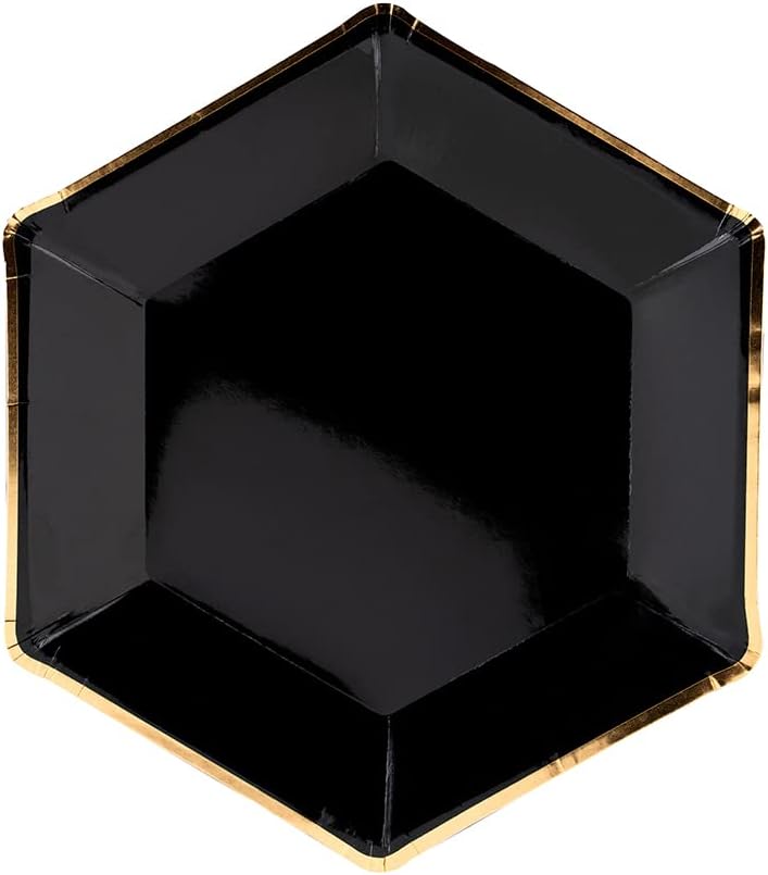 Générique 6 Paper Plates 23 cm Black and Gold