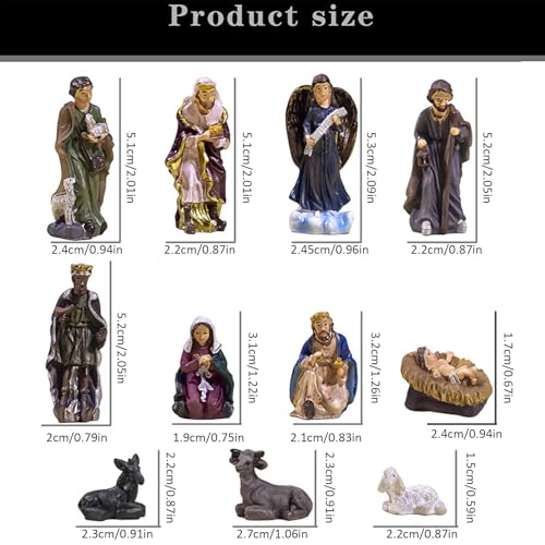 Crèche de Naissance de Jésus en résine robuste au design classique détaillé