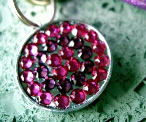Fuchsia Pink & Amethyst Purple Swarovski Rhinestone Pet ID Tag