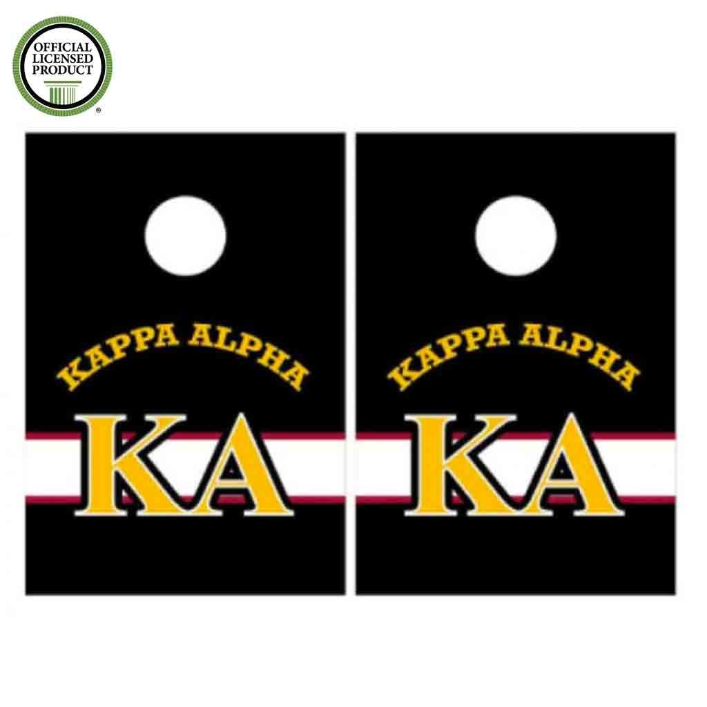 VictoryStore Cornhole Games - Kappa Alpha Order Cornhole Bag Toss Game - Horizontal Stripe - 8 Bags Included