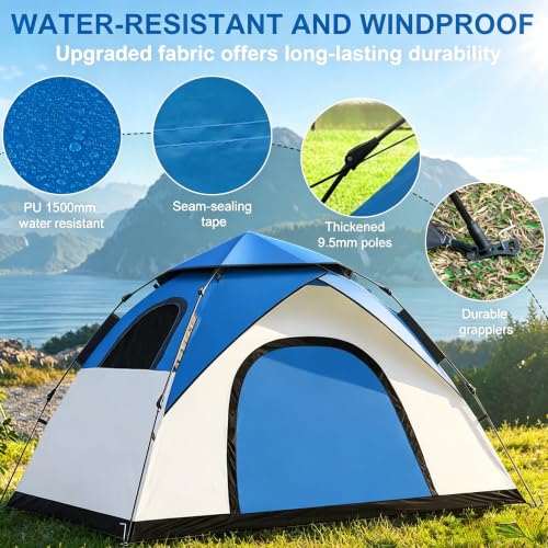 Tent de Camping anngrowy para 1 persona, instantáneo, impermeable, liviano, tipo domo, 4 estaciones miniatura 2