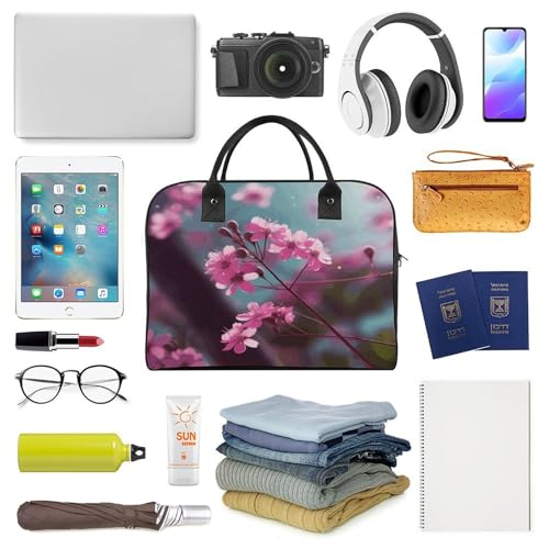 Maletín liviano para laptop con flores rosas miniatura 5