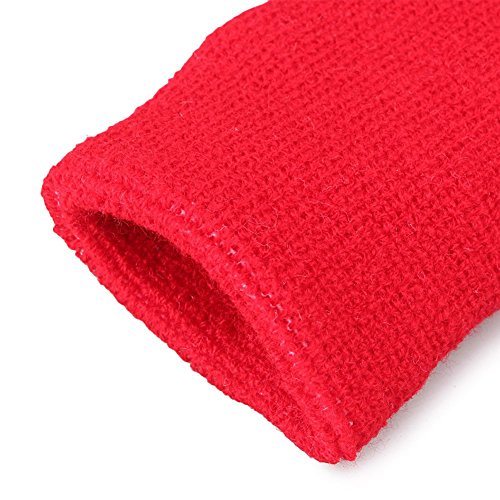 Mallofusa 4 Pair Basketball Wristbands, Sports Wrist Sweatbands Volleyball Tennis Basketball Running Jogging Athletic Activities For Kids Men Women Red #TOP3