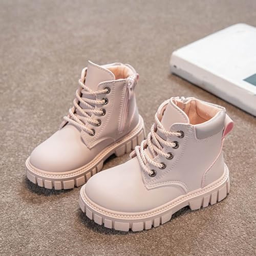 IWIHMIV Toddler Boys Short Boots Girls Kids Work Winter Boots Non Slip Lace Up Hiking Outdoor Riding Booties4