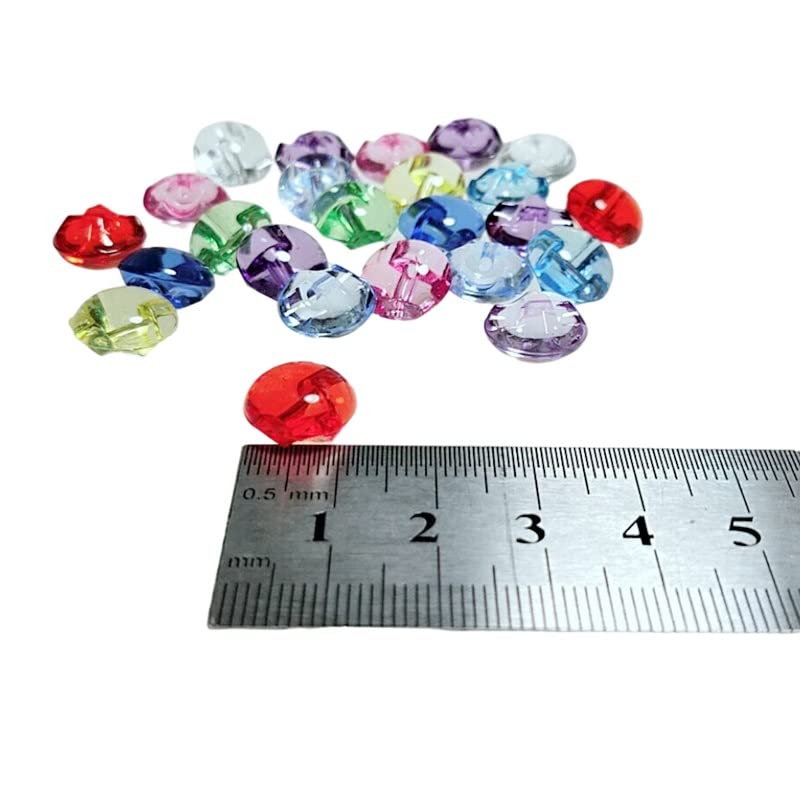 100 Pezzi Pulsanti Traslucidi Rotondi In Resina A Fiori Di Colori Misti - Foto 5