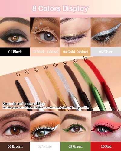 Kit delineador de gel negro nude marrón 3 piezas miniatura 5