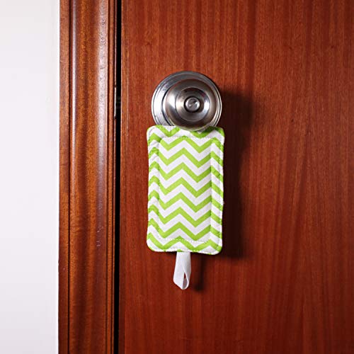 Image of Door Silencer Door Jammer Door Closer Cushion Nursery Door Silencer Door Latch Cover 3 Pack for Noise Reducing Quiet Doors Baby Toddler Safety 3.25 x 5.5 Inch (Green Chevron)