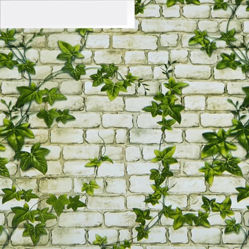 Papier peint PVC vert effet brique revêtement mural adhésif - 4