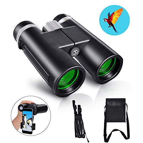 HD Compact Binoculars,12x42 Binoculars for Adults, BAK4 Prism, FMC Lens,Fog Proof & Waterproof